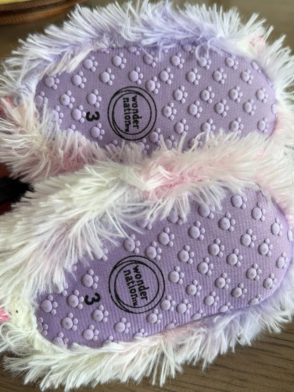 Baby Plush Monster Slippers - Pink & Lavender size 3